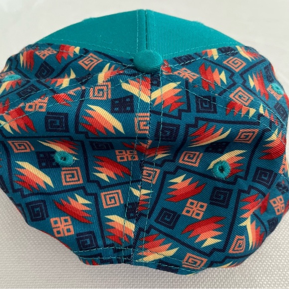 Teal Rodeo Time Cap with Patterned Brim - Picture 3 of 4